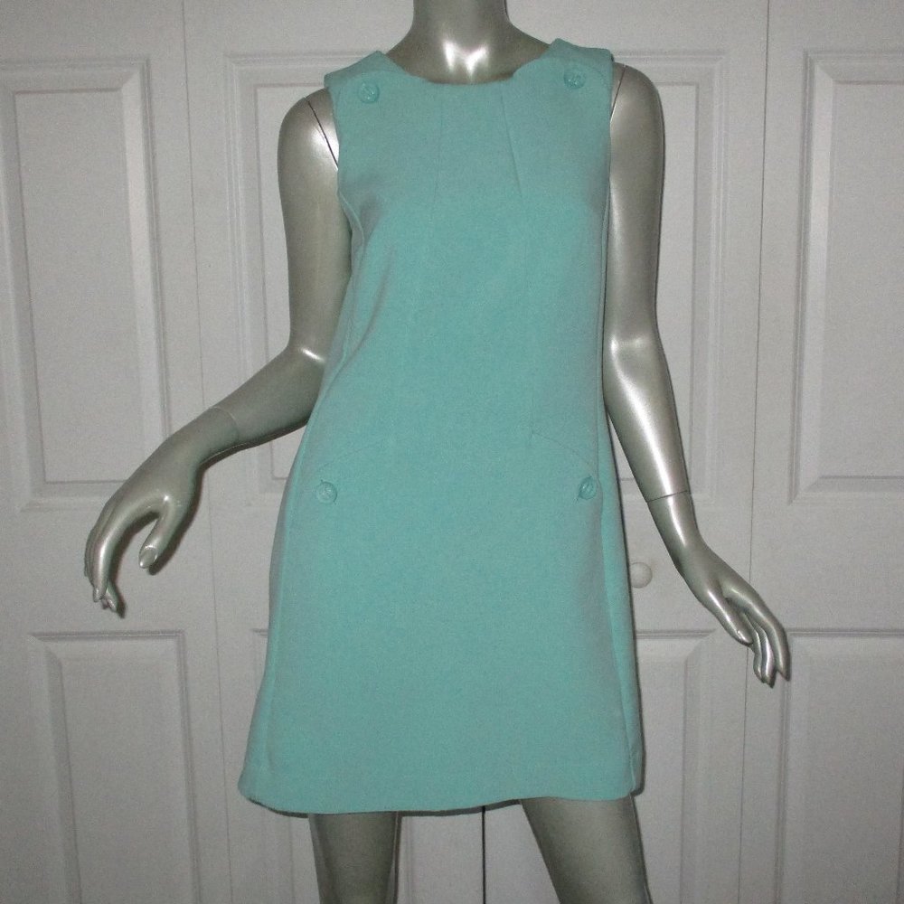 ASOS Light Green Sleeveless Knee-Length Dress Button Details